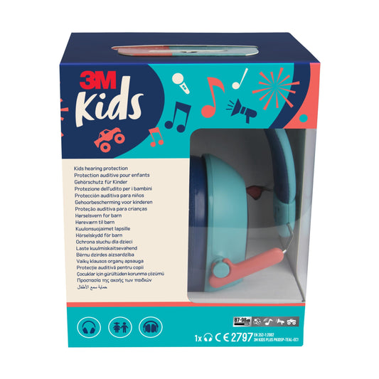 3M™Gehörschutz für Kinder mit Gehörschutz PKIDSP-TEAL-E, türkis (87-98 dB) | Packung (1 Stück)