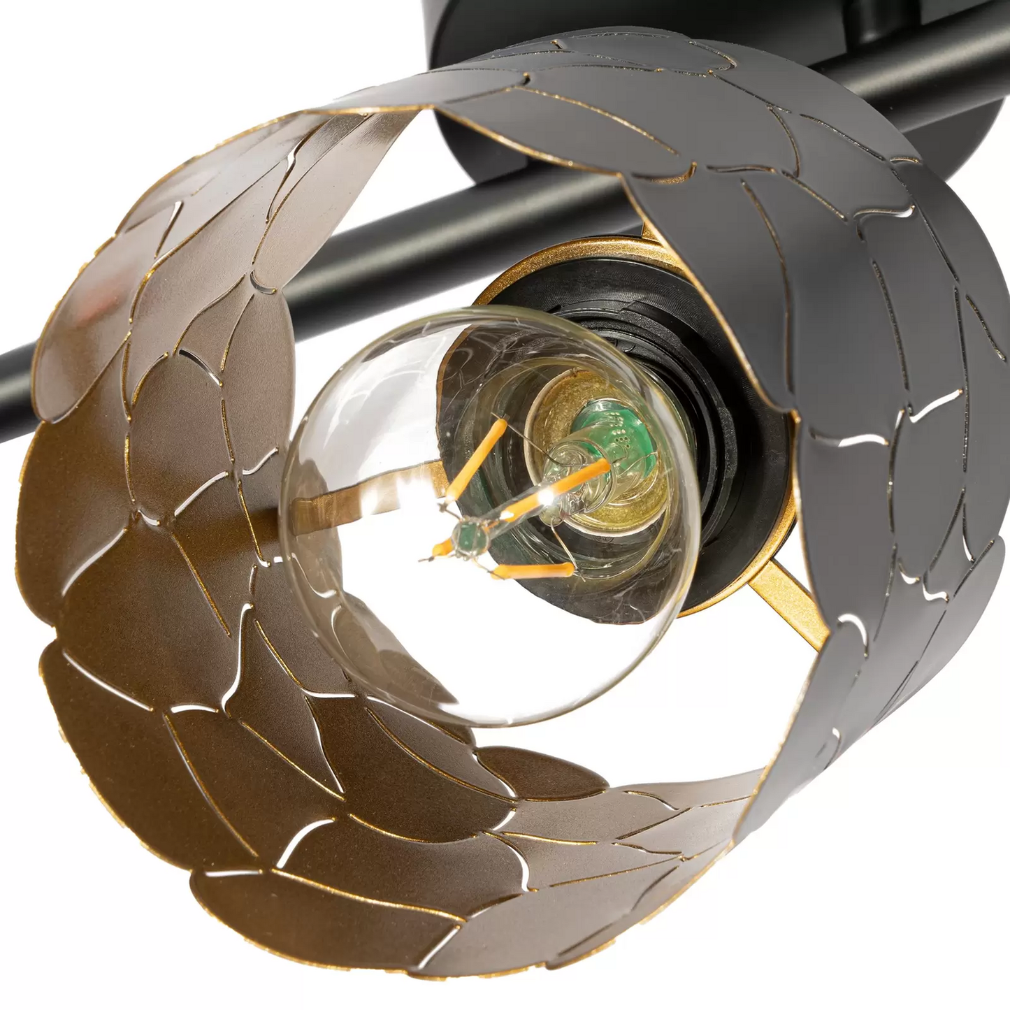 B-flokks Lindby loftljós Aralena svartgull að lengd 70 cm loftlampi