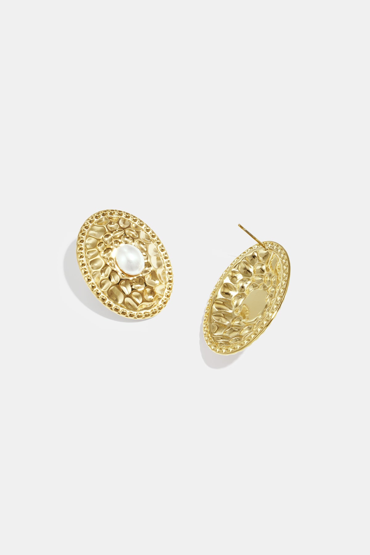 Ohrstecker aus Edelstahl, Hammermuster, Casual Daily Simple Serie, Damenschmuck