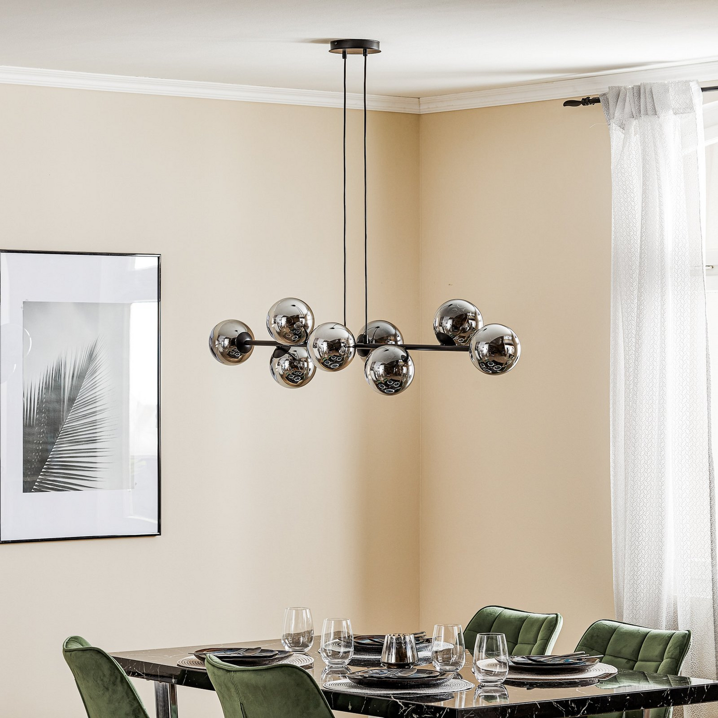 B-lager Euluna hengilampi hengilampi lampi lampi Glassy 8 loga glerskjár Graf336