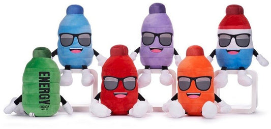 6er Set Energy Drink Plüsch 6-fach sortiert 36 cm