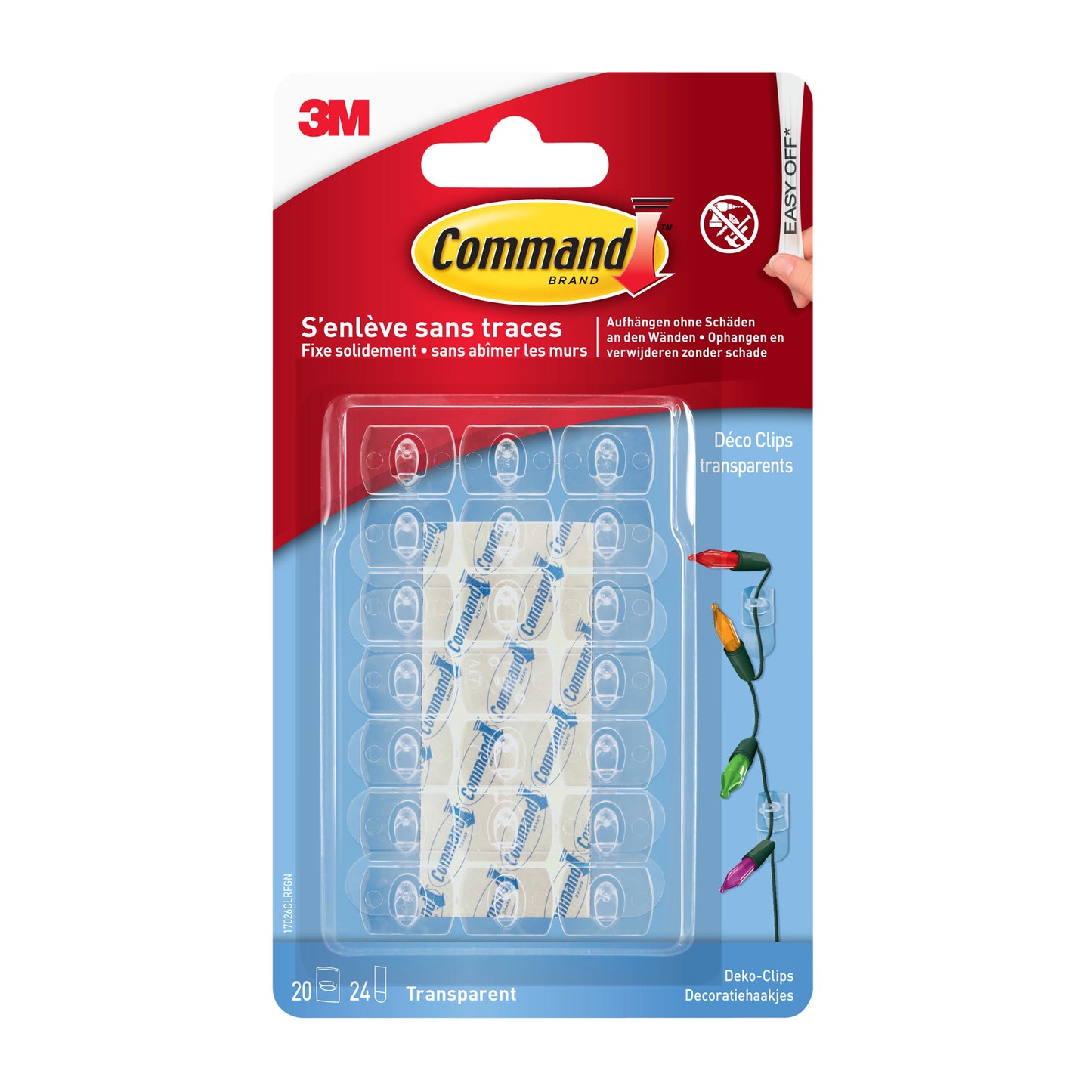 Command™ Dekorations-Clips, transparent, mit transparenten Strips