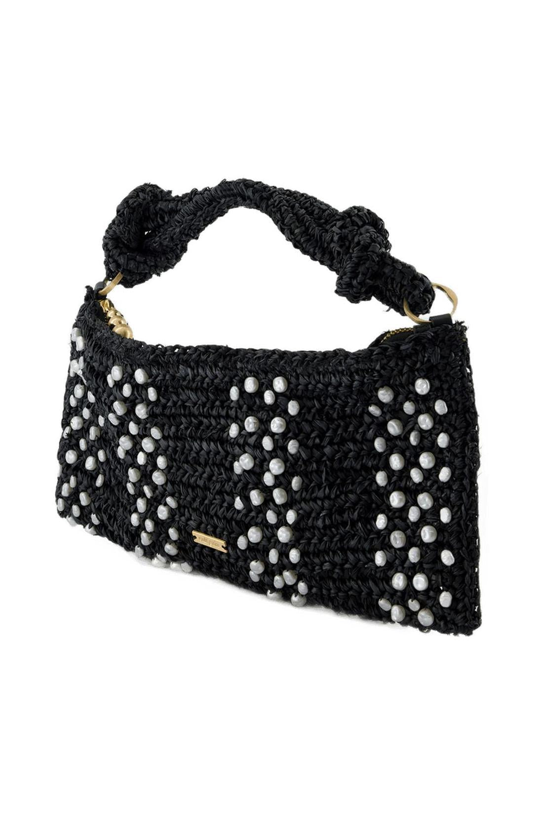 Hera Nano Schultertasche - Cult Gaia - Raphia - Schwarz