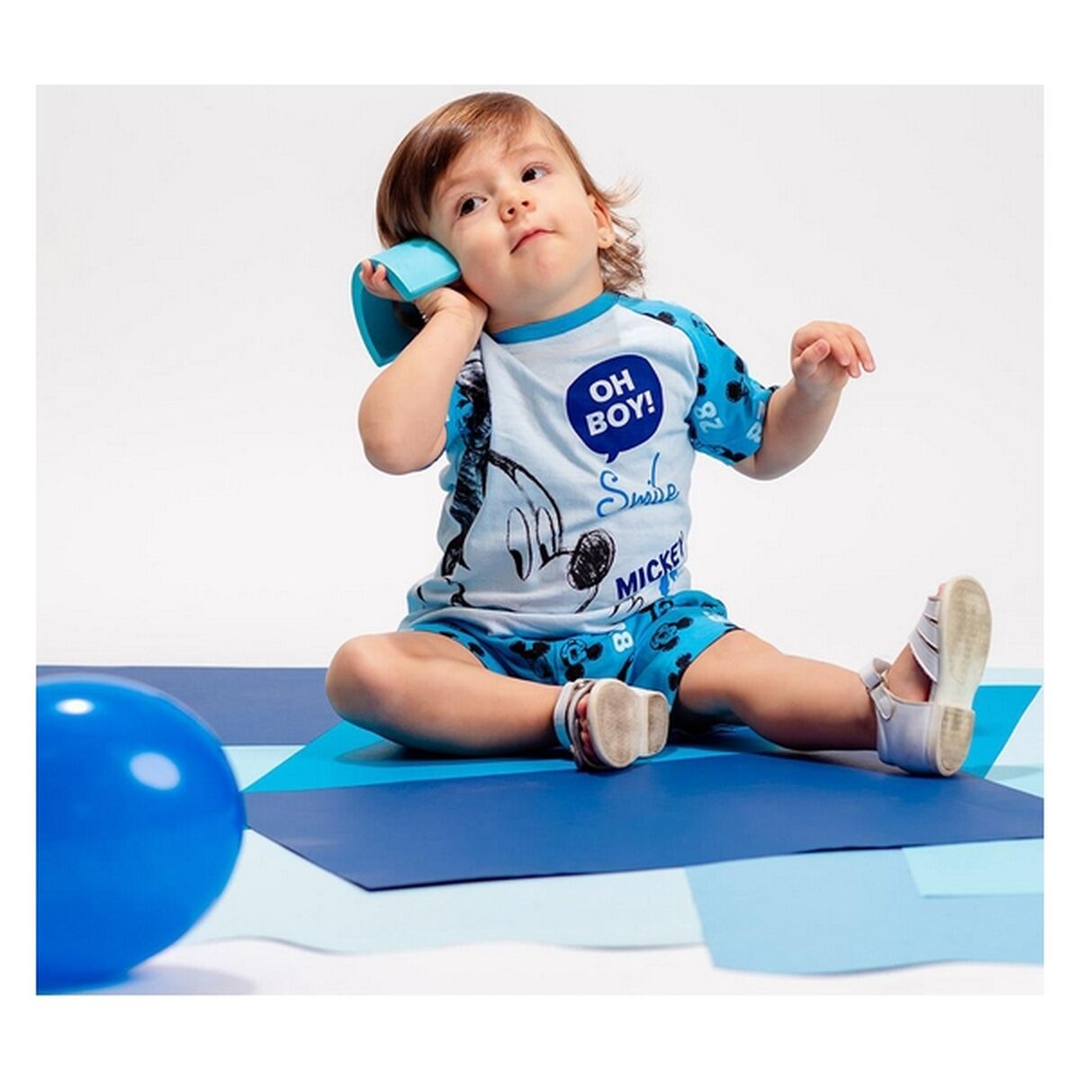 Kinderpyjama Mickey Mouse in Blau