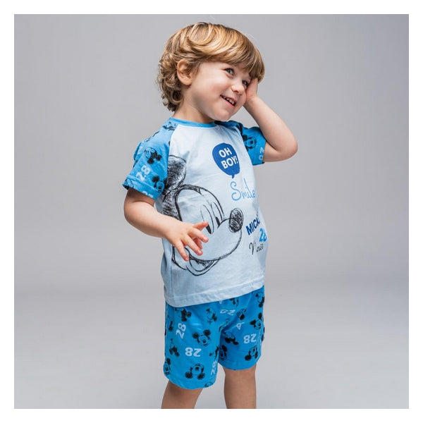 Kinderpyjama Mickey Mouse in Blau