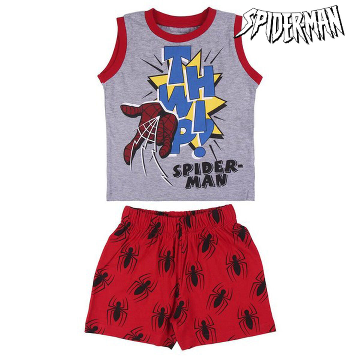 Kinderpyjama Spiderman in Grau