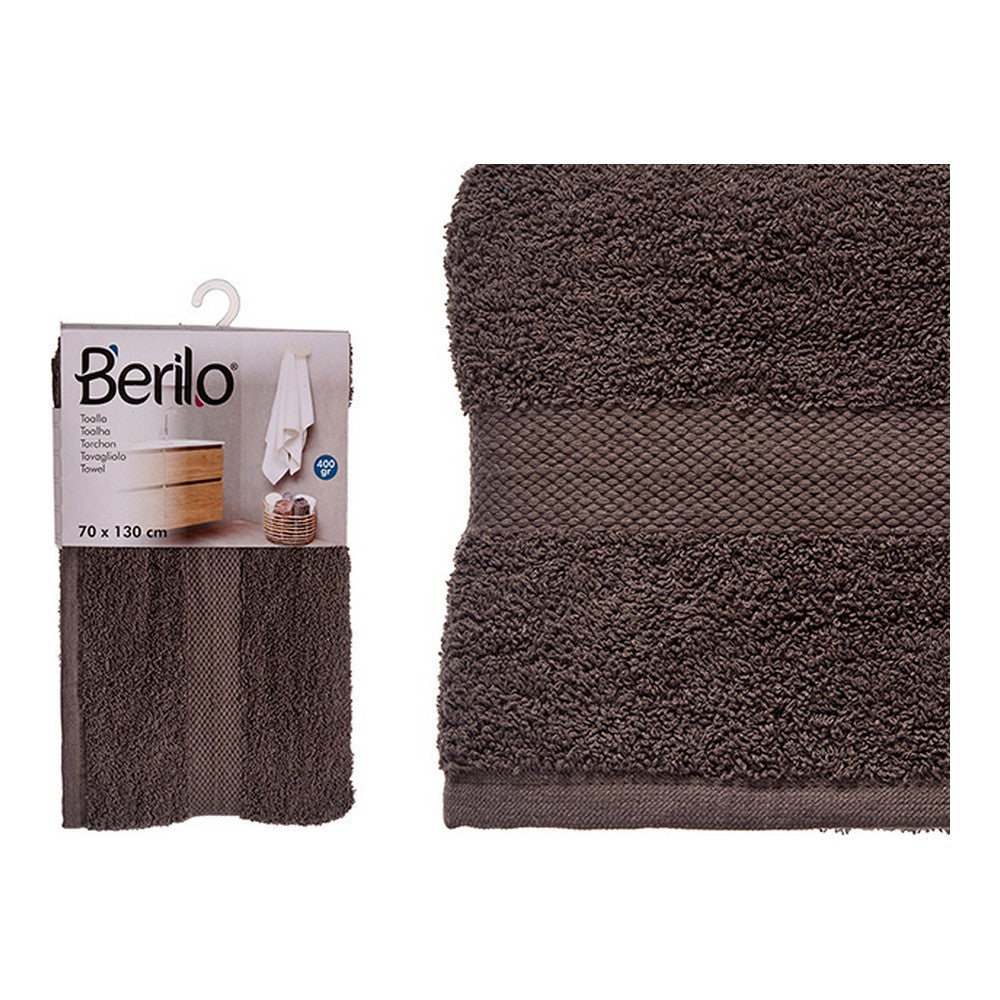 Berilo Badehandtuch aus Polyester und Baumwolle in Grau – Eleganz trifft Komfort