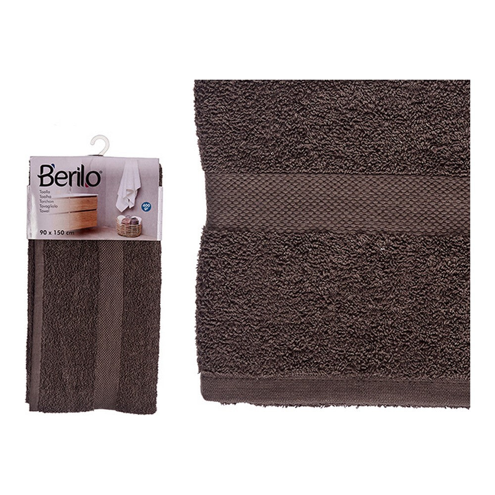 Berilo Badehandtuch aus Polyester und Baumwolle in Grau – Eleganz trifft Komfort