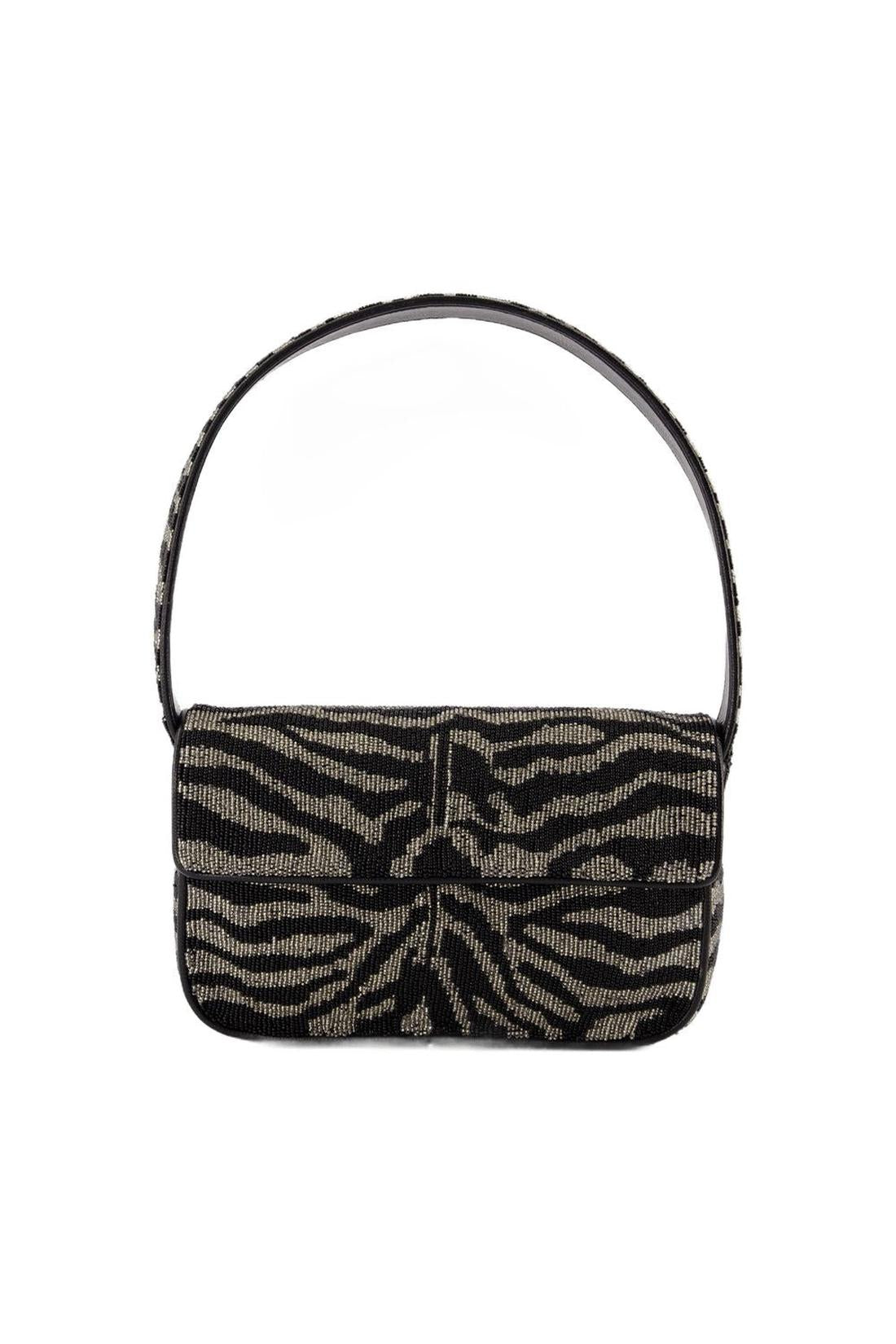 Tommy Beaded Schultertasche - Staud - Kunstleder - Schwarz