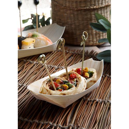 PAPSTAR 50 Fingerfood - Schalen, Holz "pure" "Schiffchen"