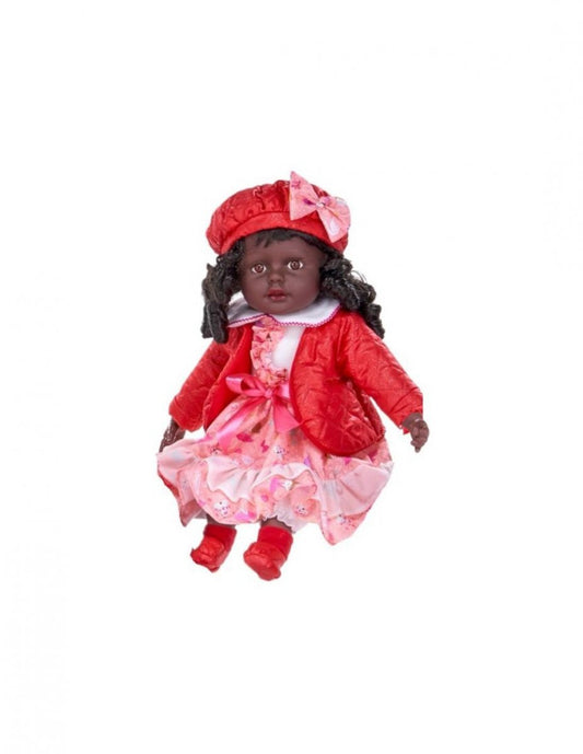 Plüsch Puppen 51 cm- dunkelhäutig