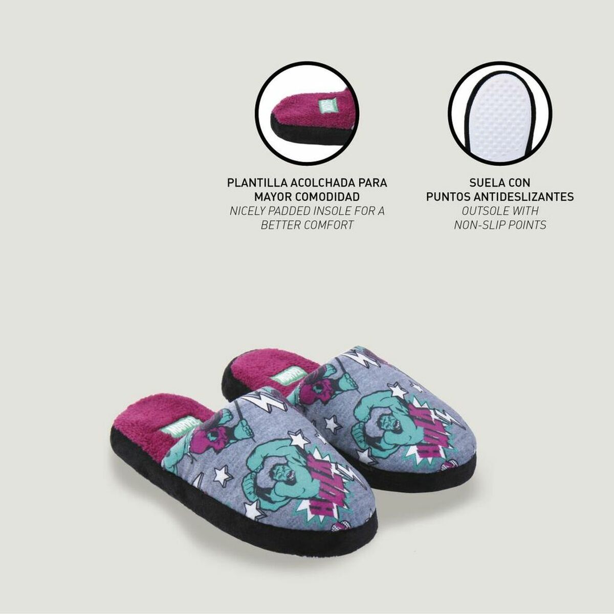 Avengers Kinderhausschuhe in Grau