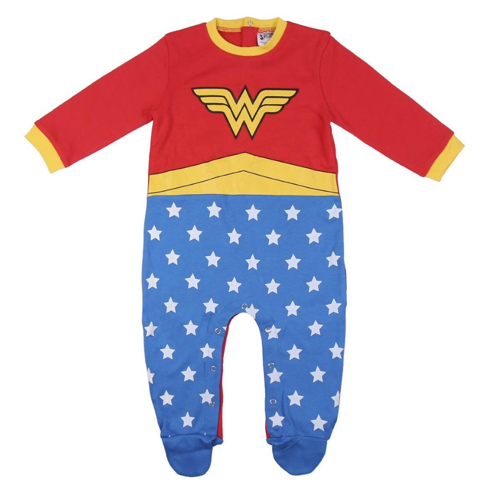 Langärmeliger Wonder Woman Strampler – Superhelden-Chic für kleine Heldinnen