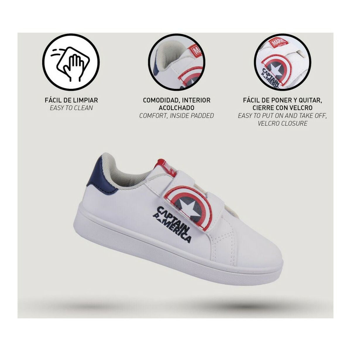 White Avengers sports shoes for kids - adventure with every step