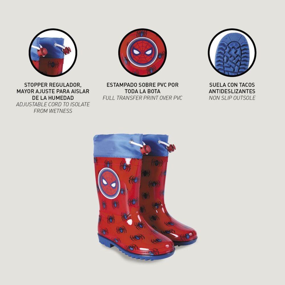 Spiderman Kinder Gummistiefel in Rot – Superheldenmut auch an Regentagen