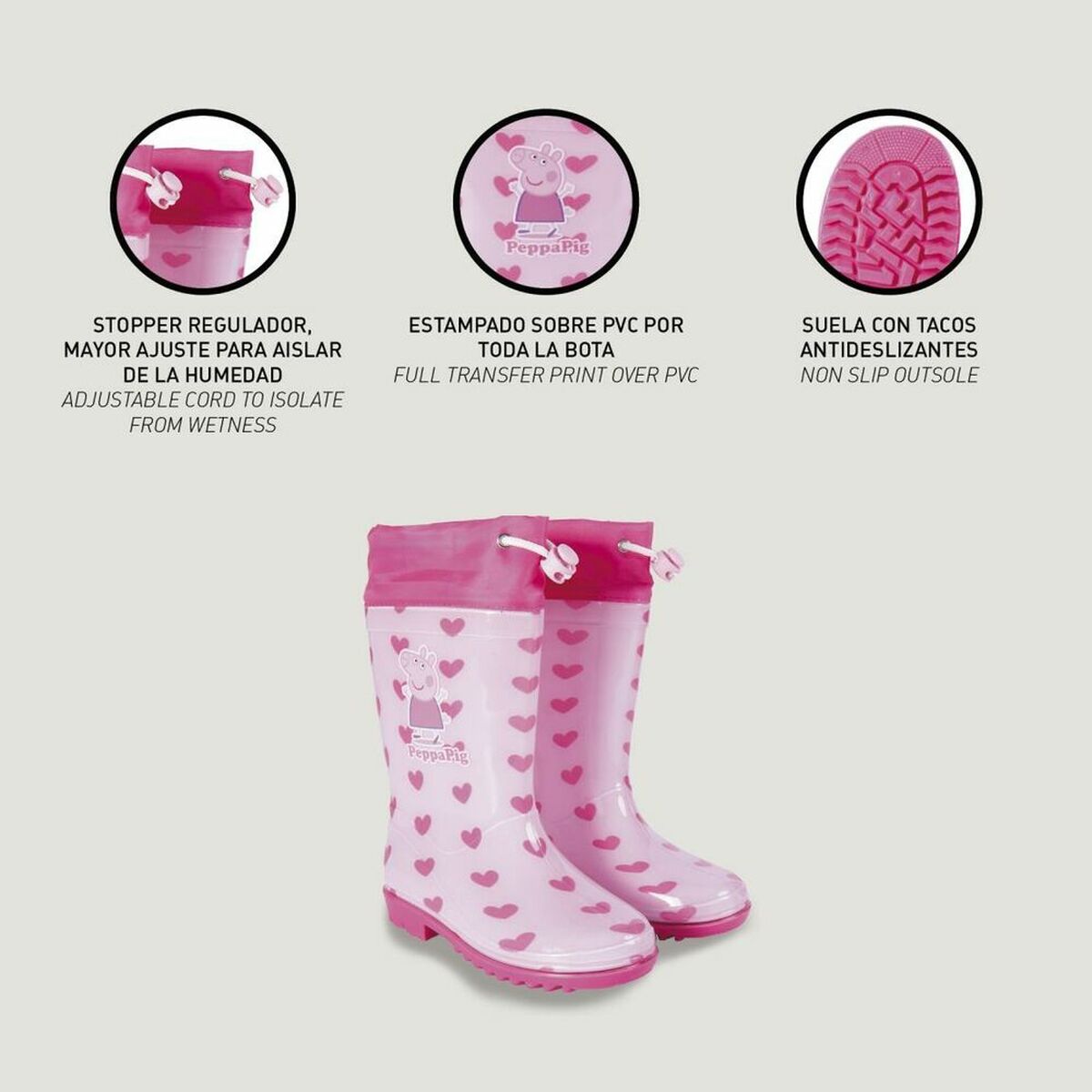 Kinder Gummistiefel Peppa Pig in Pink