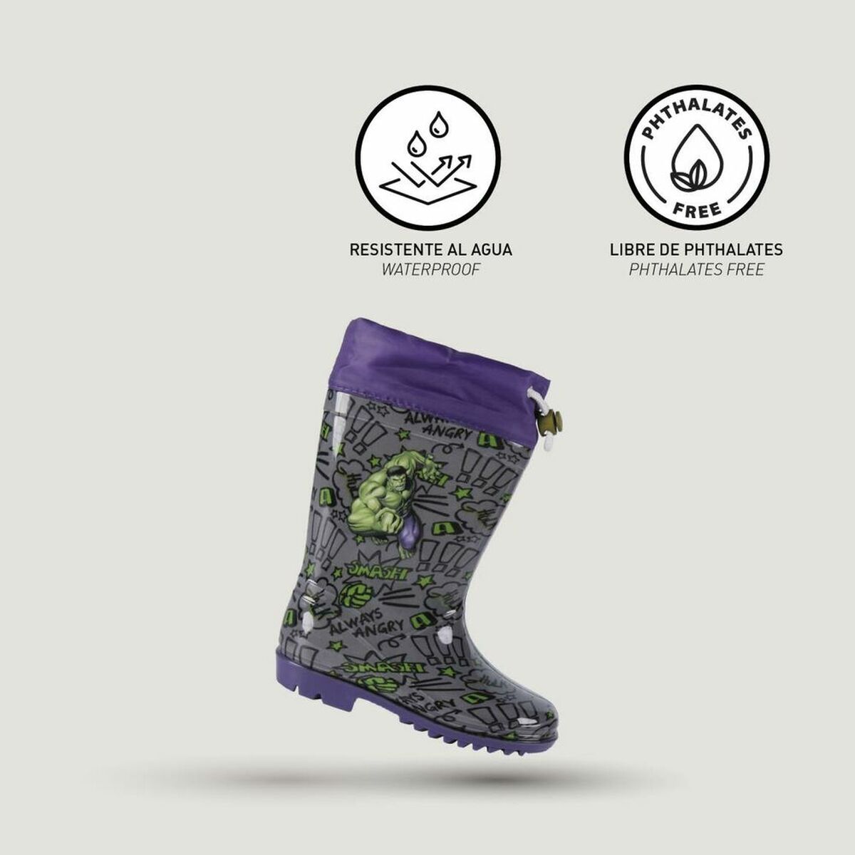 Marvel Avengers Kids' Wellington Boots in Grey – Heroic Rain Protection
