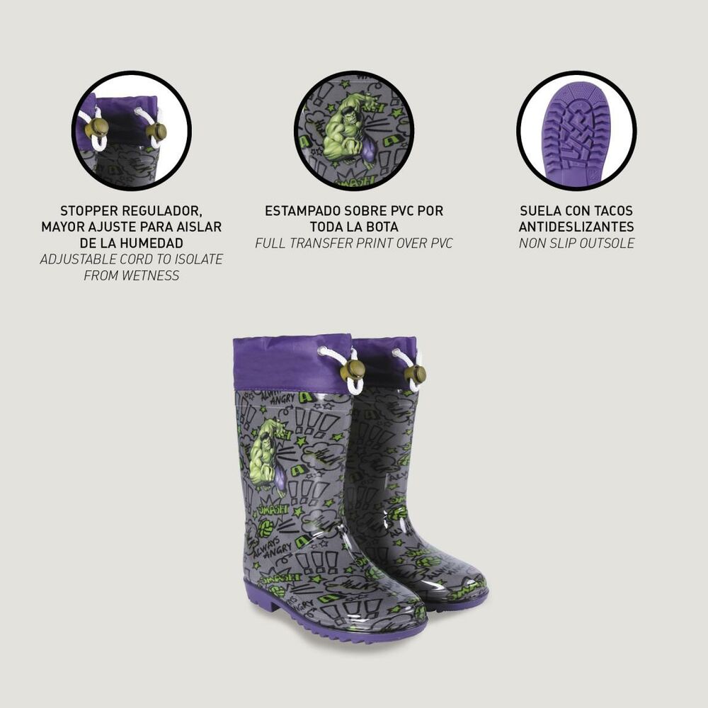Marvel Avengers Kids' Wellington Boots in Grey – Heroic Rain Protection