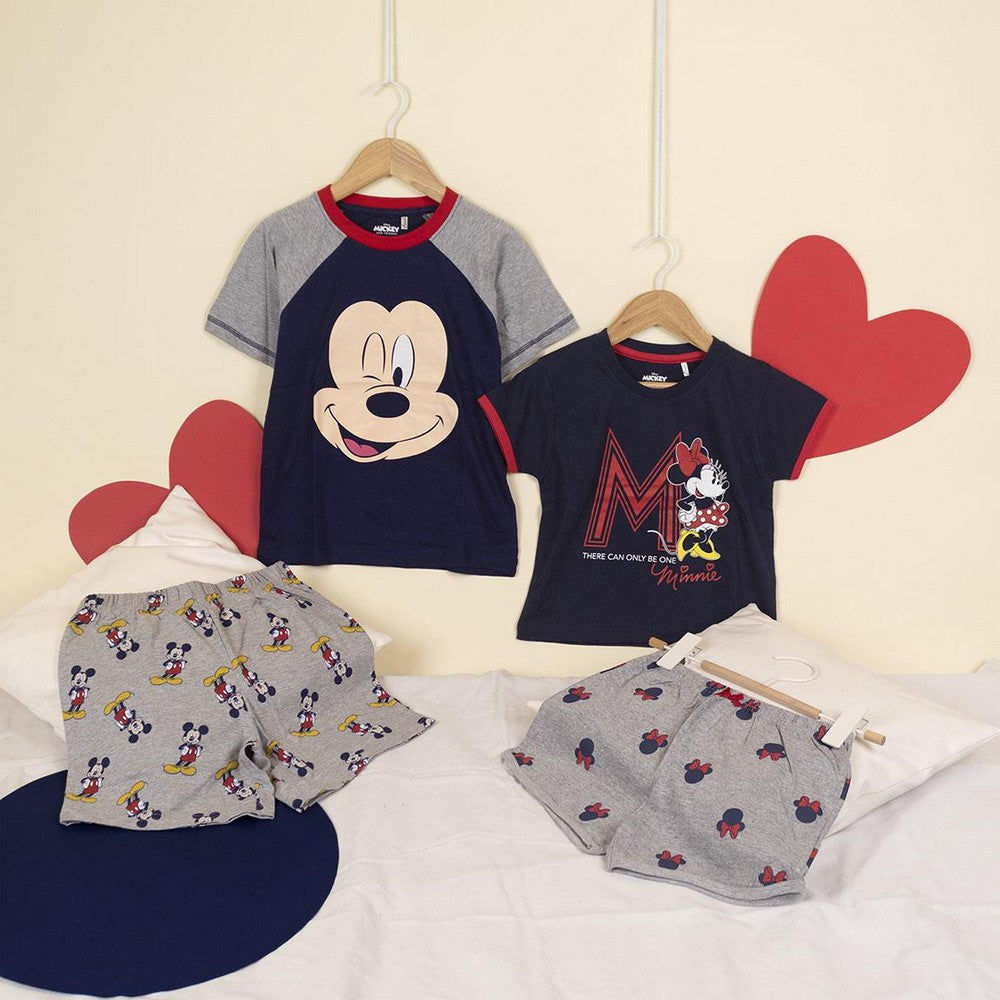 Sommerpyjama Mickey Mouse in Grau