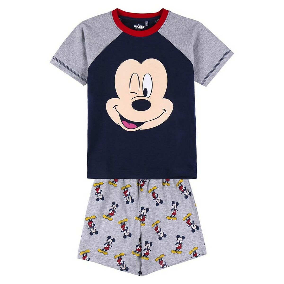 Sommerpyjama Mickey Mouse in Grau