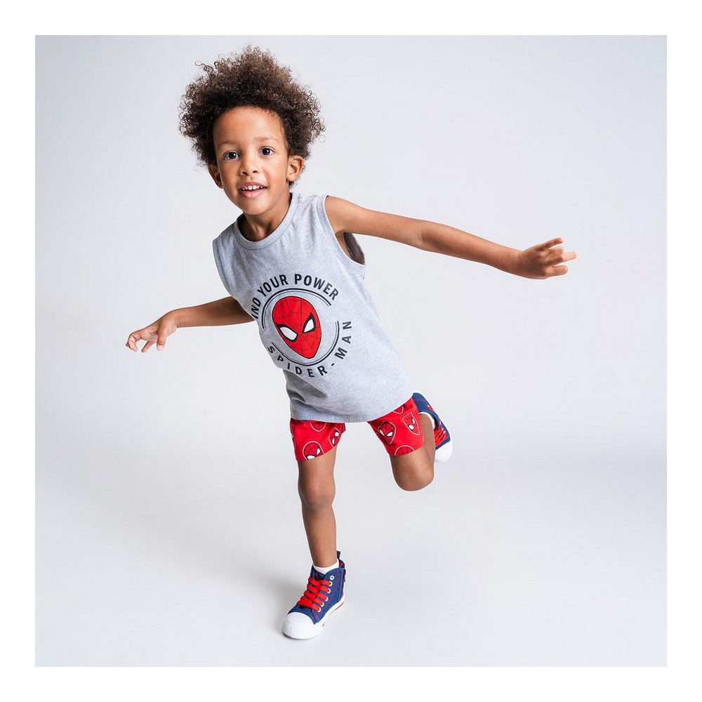 Sommerpyjama Spiderman in Grau