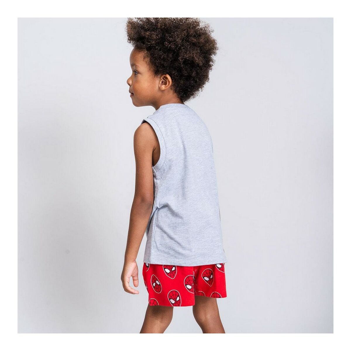 Sommerpyjama Spiderman in Grau