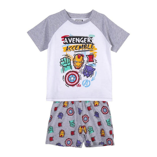 Sommerpyjama Die Avengers in Grau