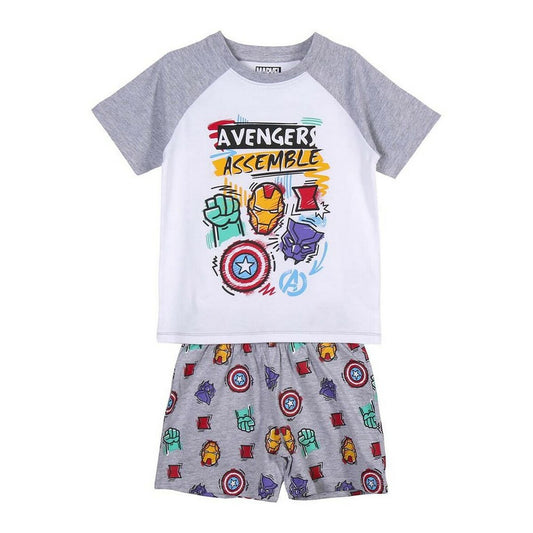 Sommerpyjama Die Avengers in Grau