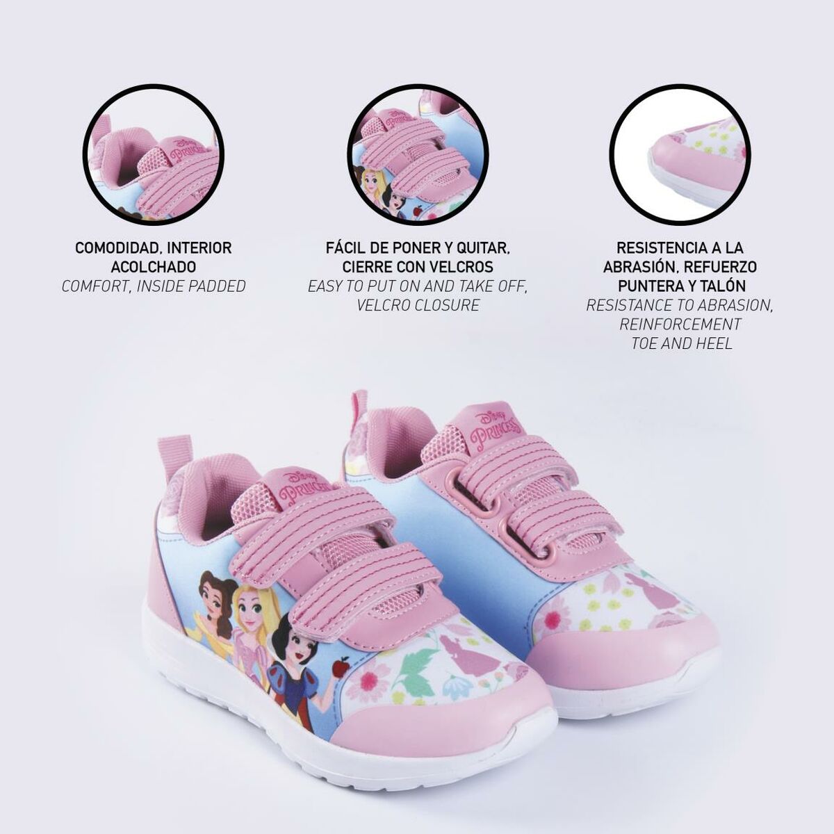 Disney Princess children's sports shoes in pink