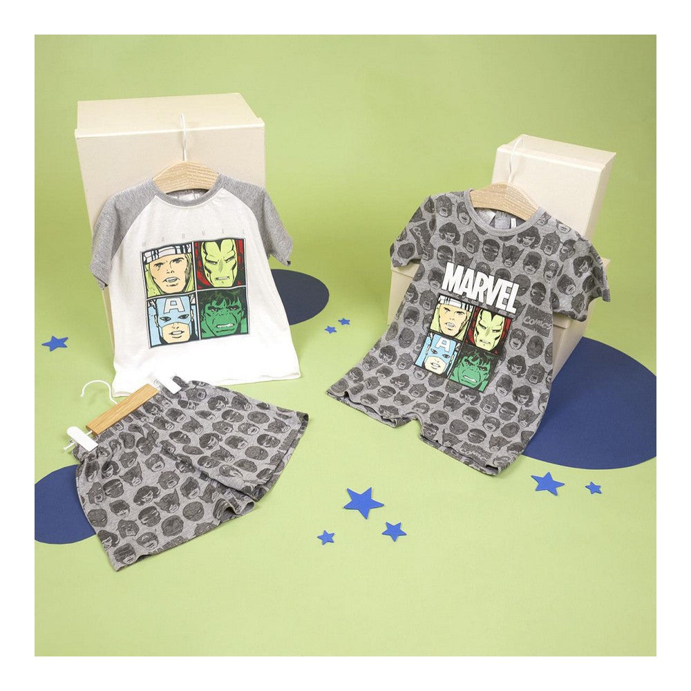 Kurzärmeliger Marvel Strampler in Grau