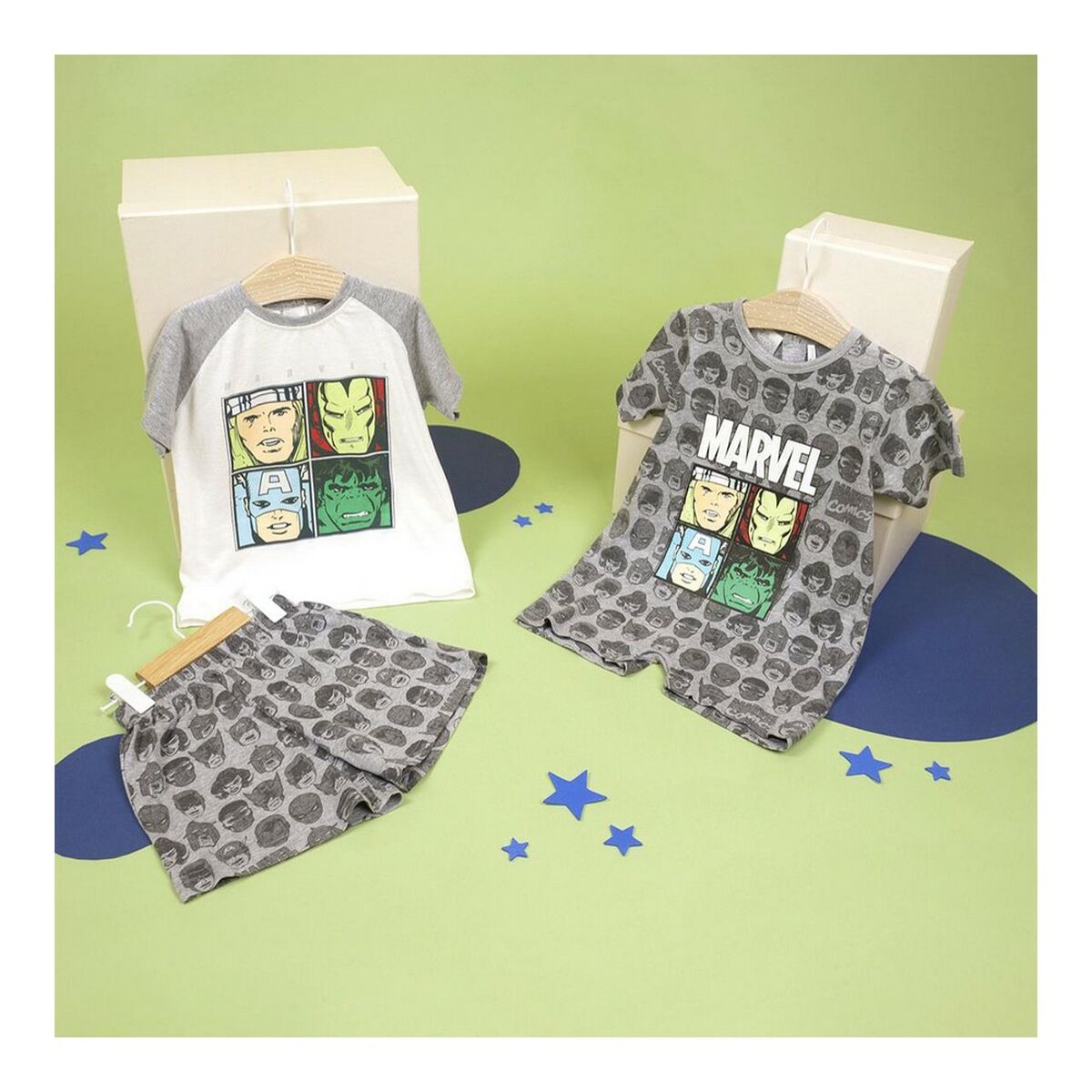 Kurzärmeliger Marvel Strampler in Grau