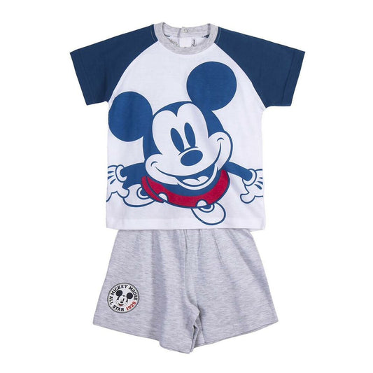 Sommerpyjama Mickey Mouse in Grau – Süße Träume in bezaubernder Nachtwäsche