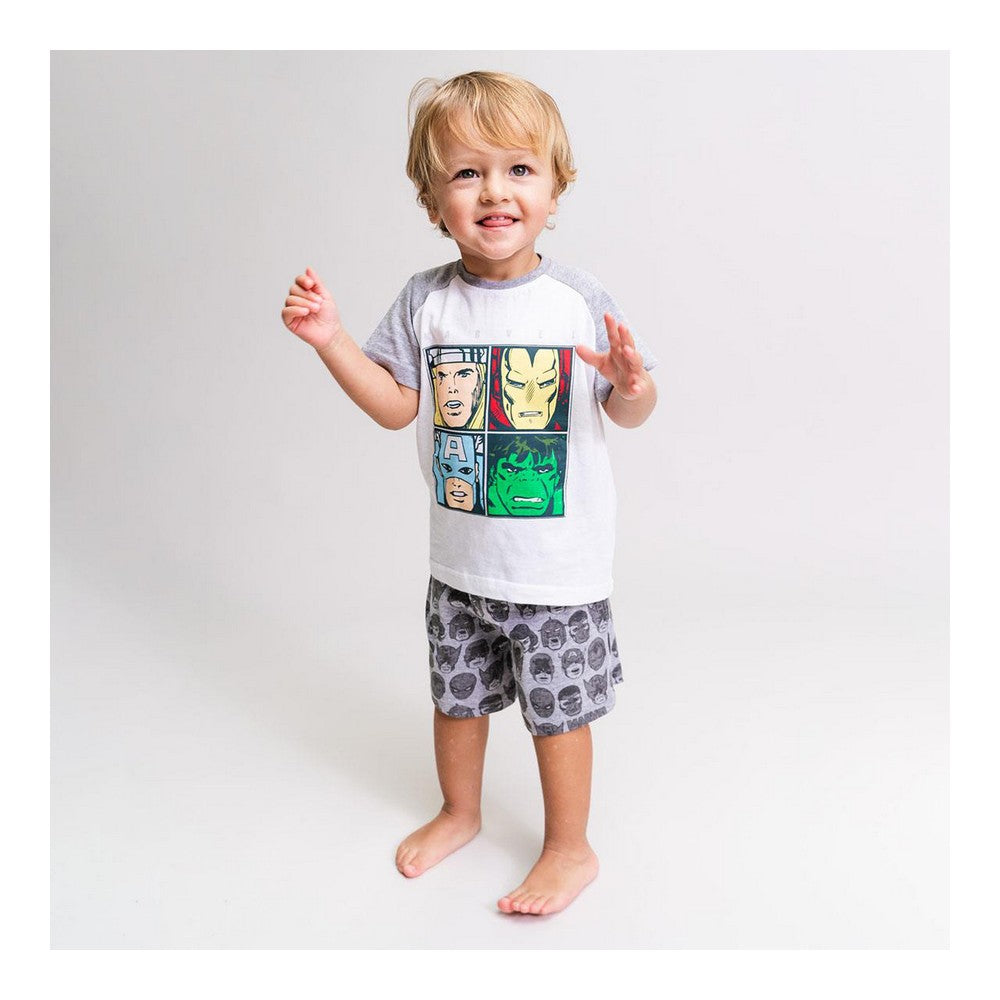 Sommerpyjama Marvel in Grau