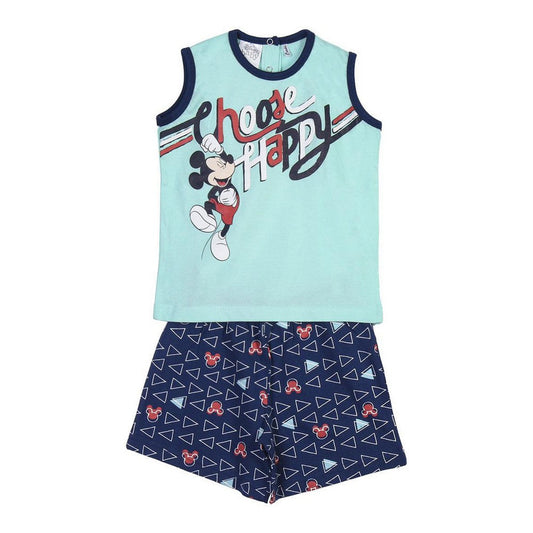 Sommerpyjama Mickey Mouse in Blau