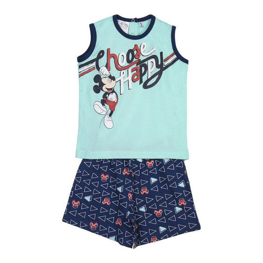 Sommerpyjama Mickey Mouse in Blau