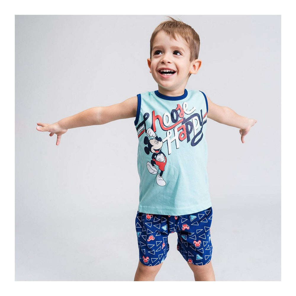 Sommerpyjama Mickey Mouse in Blau