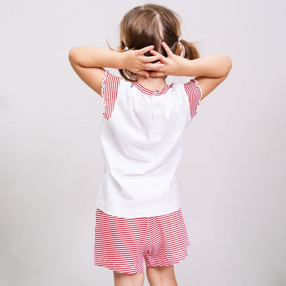 Sommerpyjama Minnie Mouse Rot Weiß