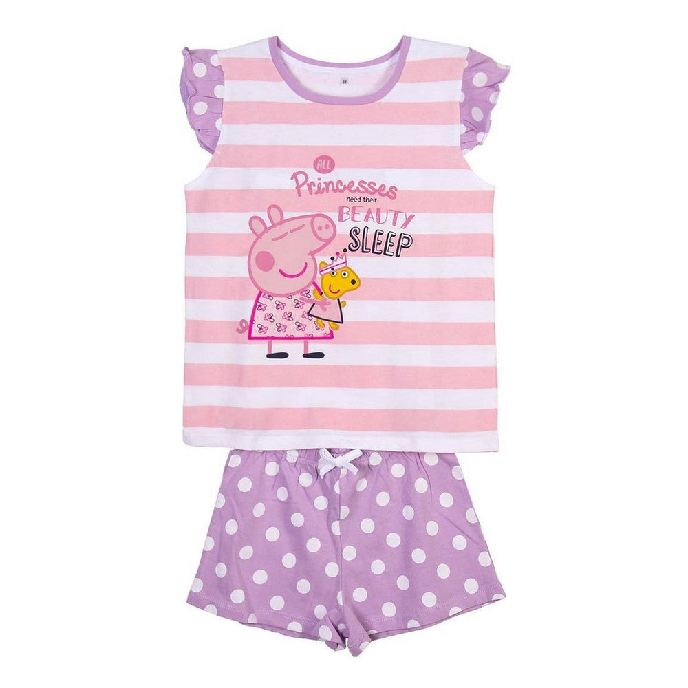 Sommerpyjama Peppa Pig in Lila Pink