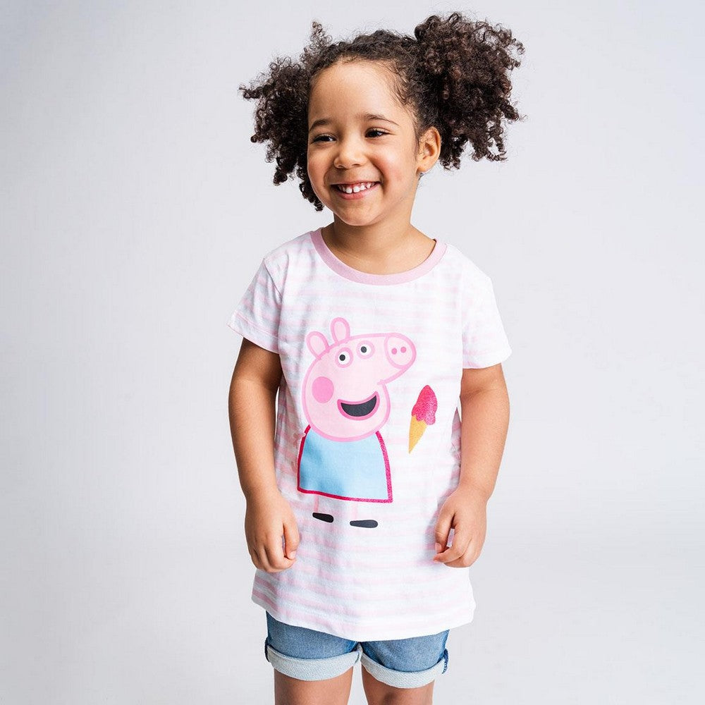 Peppa Pig Kinder-T-Shirt mit kurzen Ärmeln in Pink