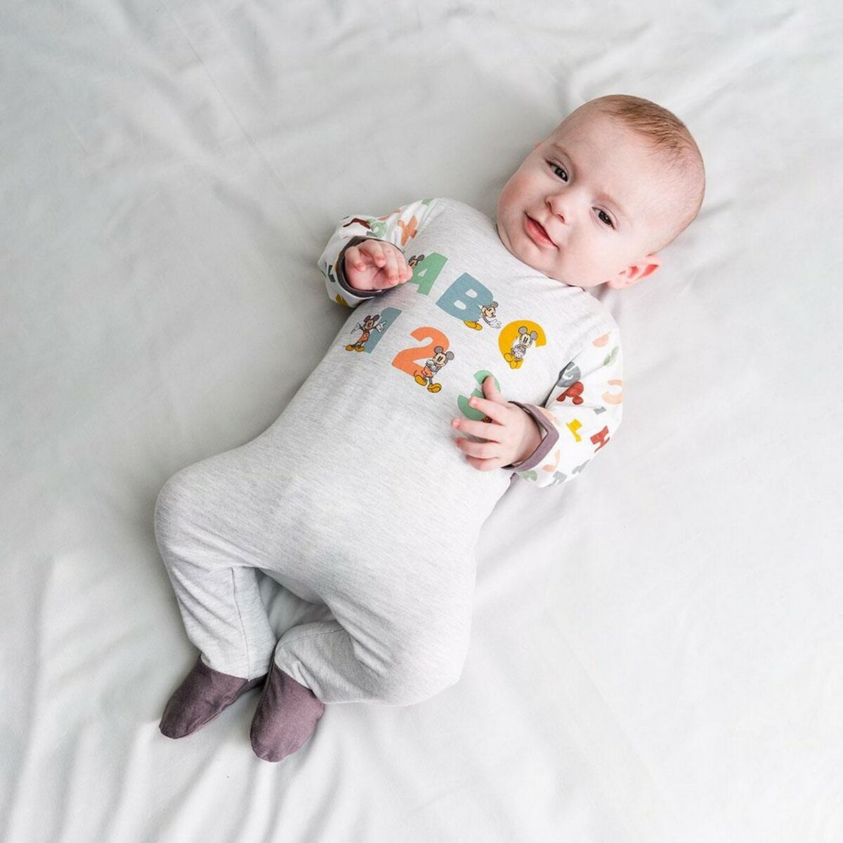 Langärmeliger Mickey Maus Strampler