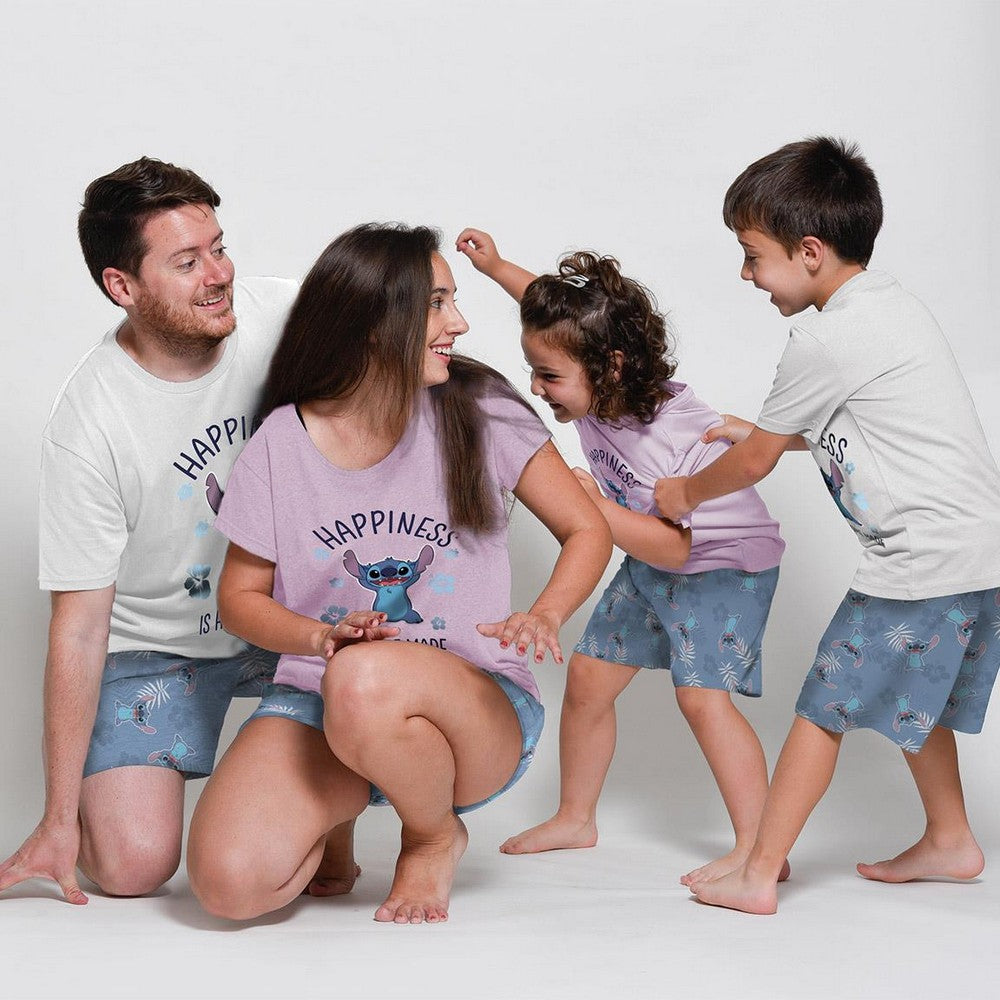 Sommerpyjama Stitch in Blau – Für süße Träume in der Sommernacht