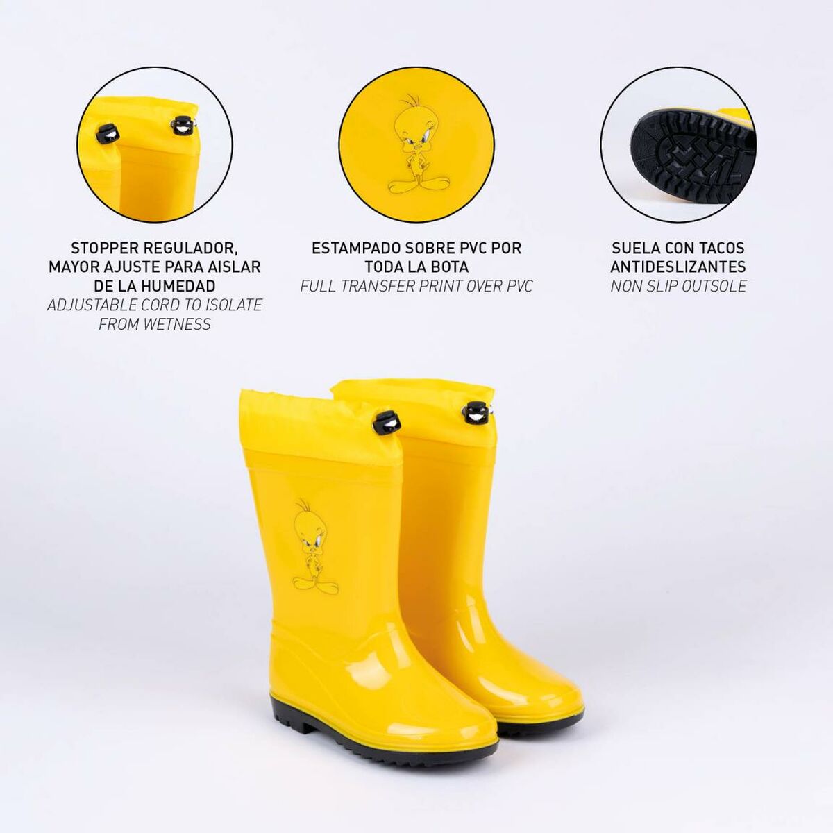 Looney Tunes Kinder Gummistiefel – Fröhlicher Puddlespaß in Gelb