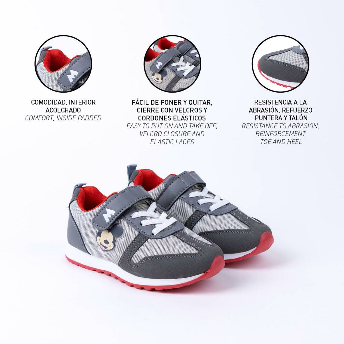 Mickey Mouse children's sports shoes in grey
