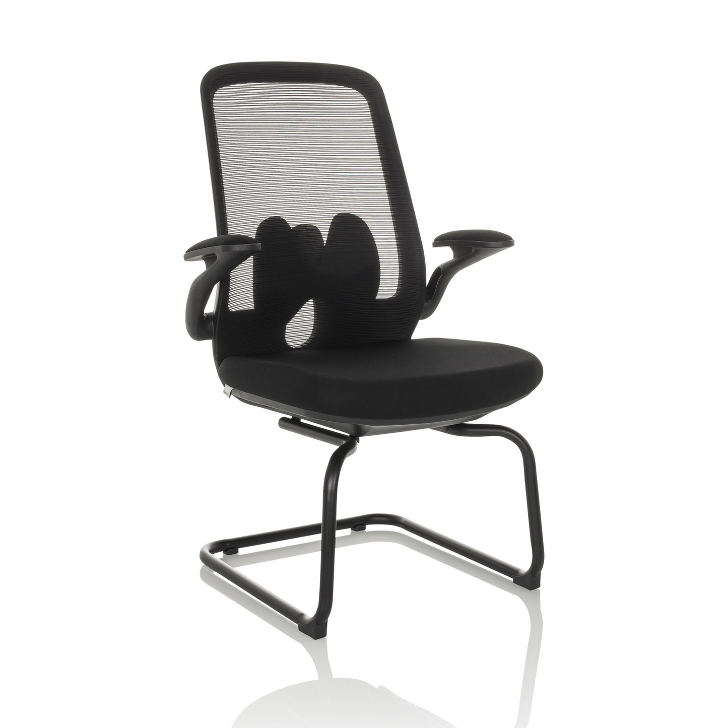 B-Ware Hjh Office Besucherstuhl Freischwinger Stuhl Miko Vb Netz Stoff Schwarz Stuhl526