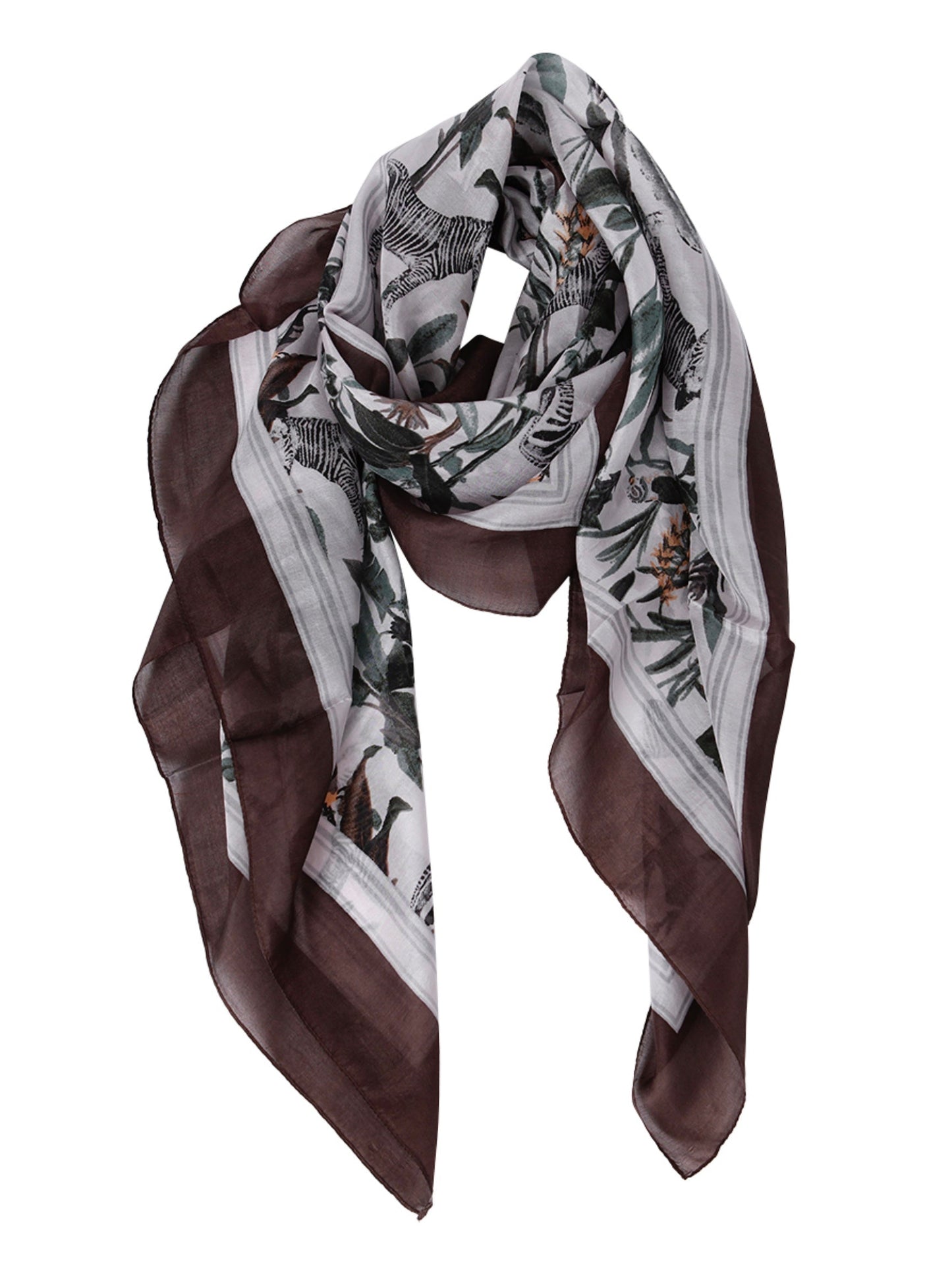 Seidenschal Maria grau/braun
