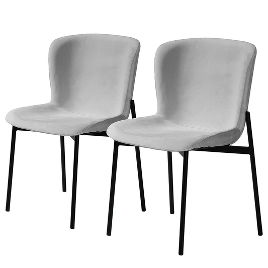 B-Ware Kollected Polsterstuhl MOUZON 2er-Set Stuhl Esszimmerstuhl Schwarz Hellgrau