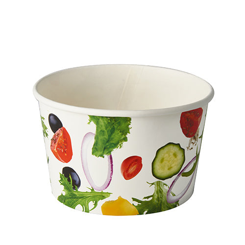 Starpak 50 Salatschalen, Pappe "To Go" 600 ml Ø 12,5 cm · 7,5 cm "Salad" | Folie (50 Stück)