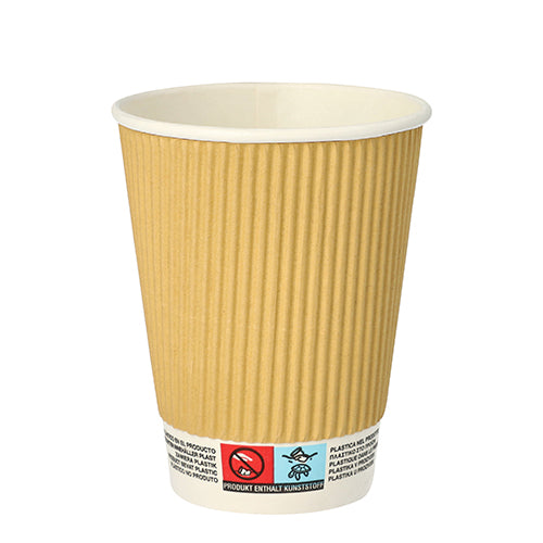 PAPSTAR 25 Trinkbecher, Pappe "To Go" Ripple Wall