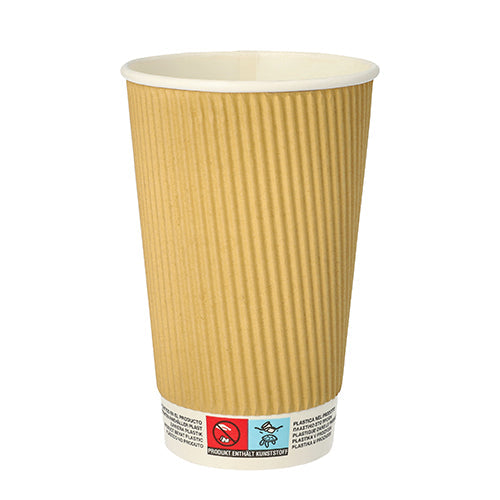 PAPSTAR 25 Trinkbecher, Pappe "To Go" Ripple Wall