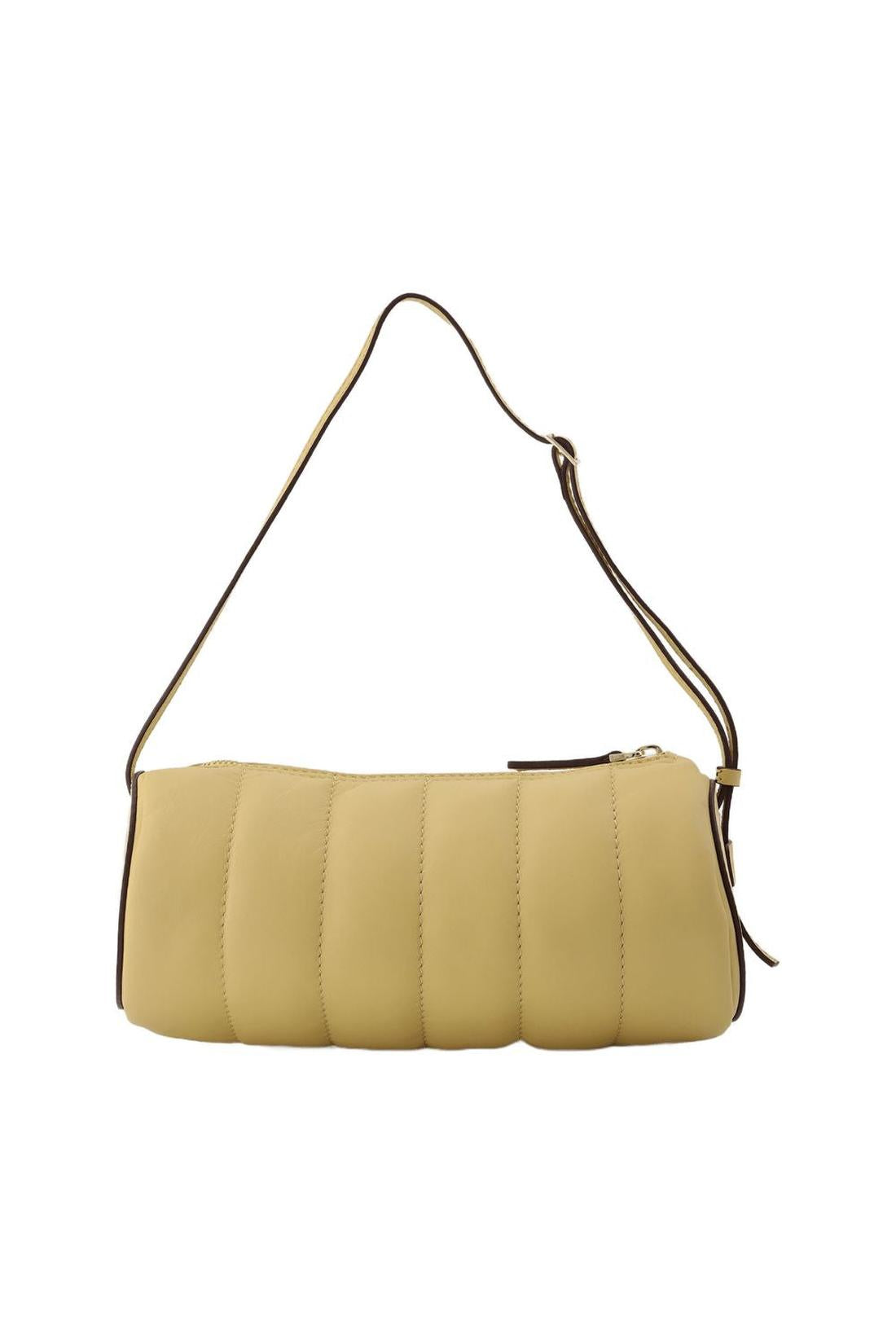 Tasche Padded Cylinder aus Leder Crème